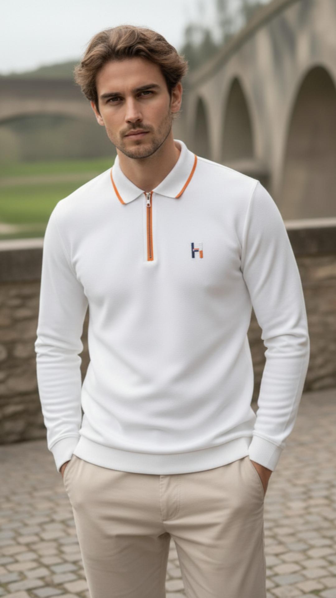 O'LYN DOVE FULL SLEEVE POLO COTTON MEN TSHIRT