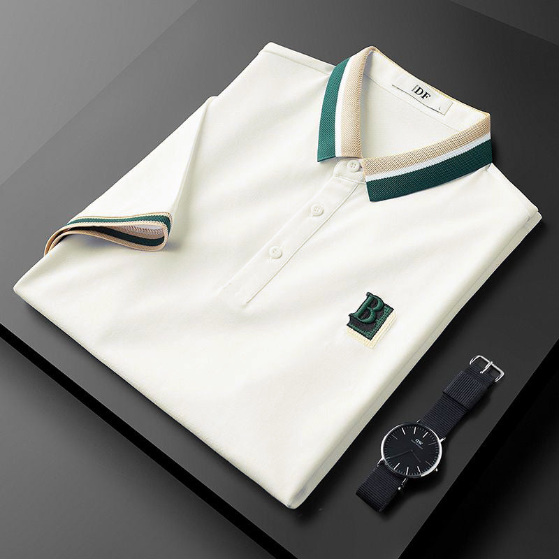 O'LYN SNOW WHITE POLO COTTON MEN T-SHIRT
