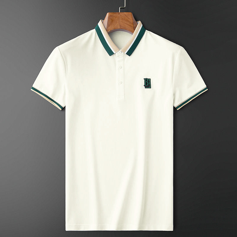 O'LYN SNOW WHITE POLO COTTON MEN T-SHIRT