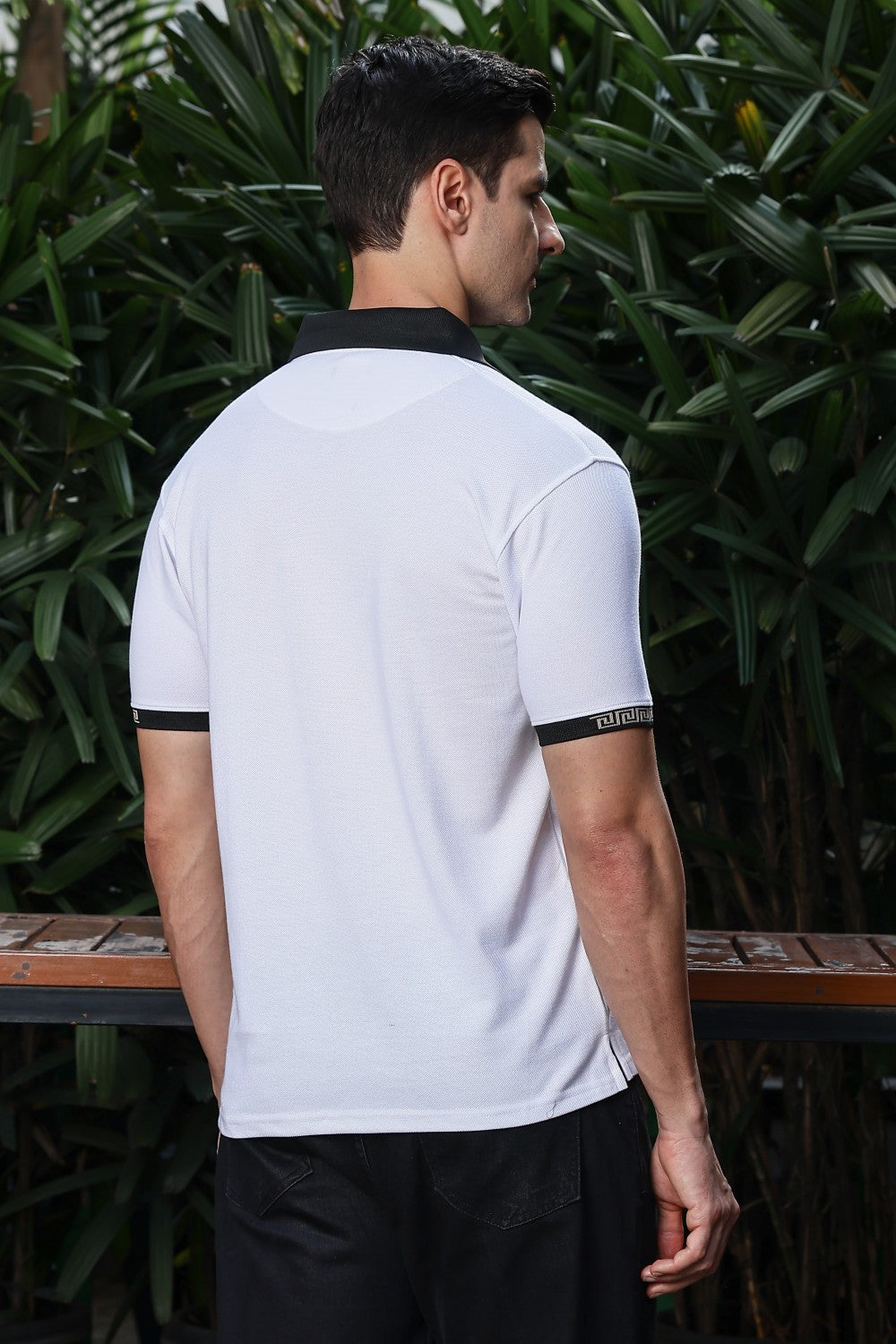 O'LYN PEARL WHITE POLO COTTON MEN T-SHIRT