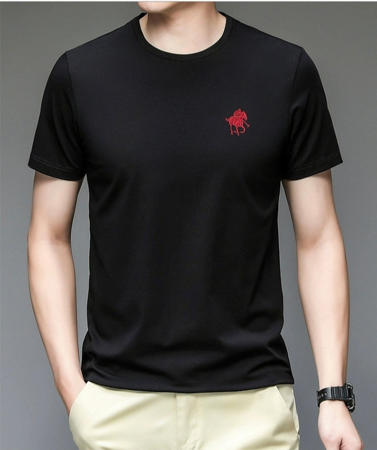 O'LYN WINTER BLACK ROUND NECK COTTON MEN T-SHIRT