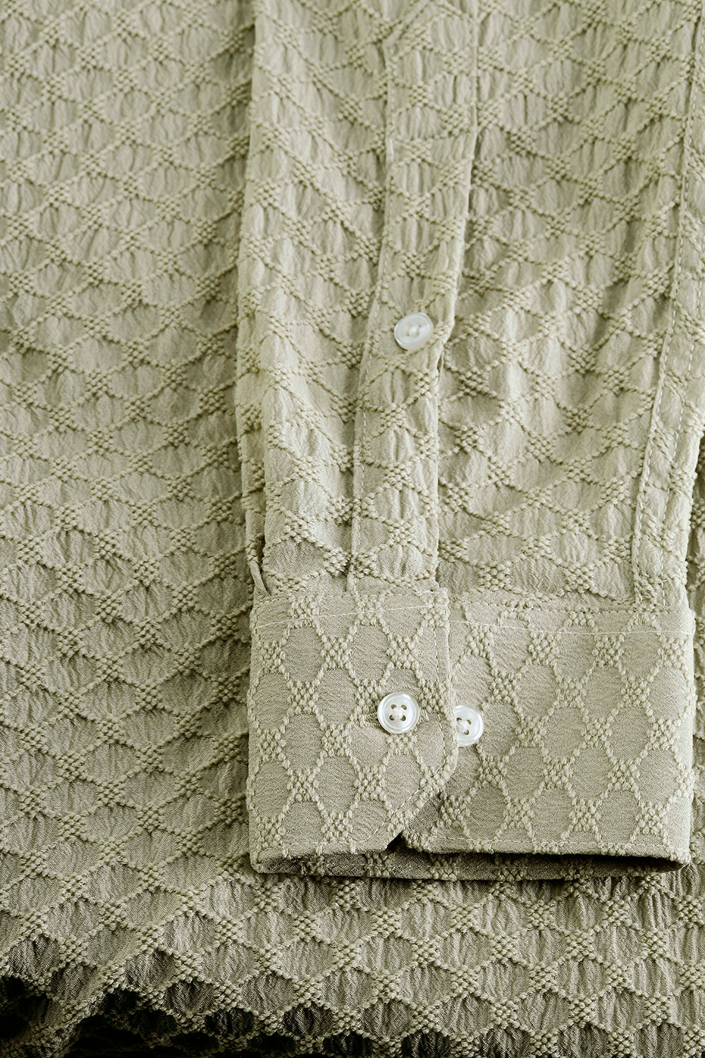 O'LYN RHINO BEIGE TEXTURED COTTON MEN'S SHIRT