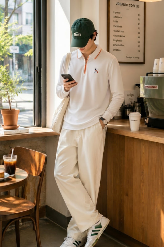 Dove Zipper Polo T