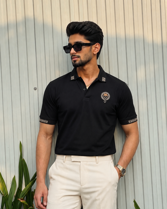 Pearl Embroidered Polo.B.W.