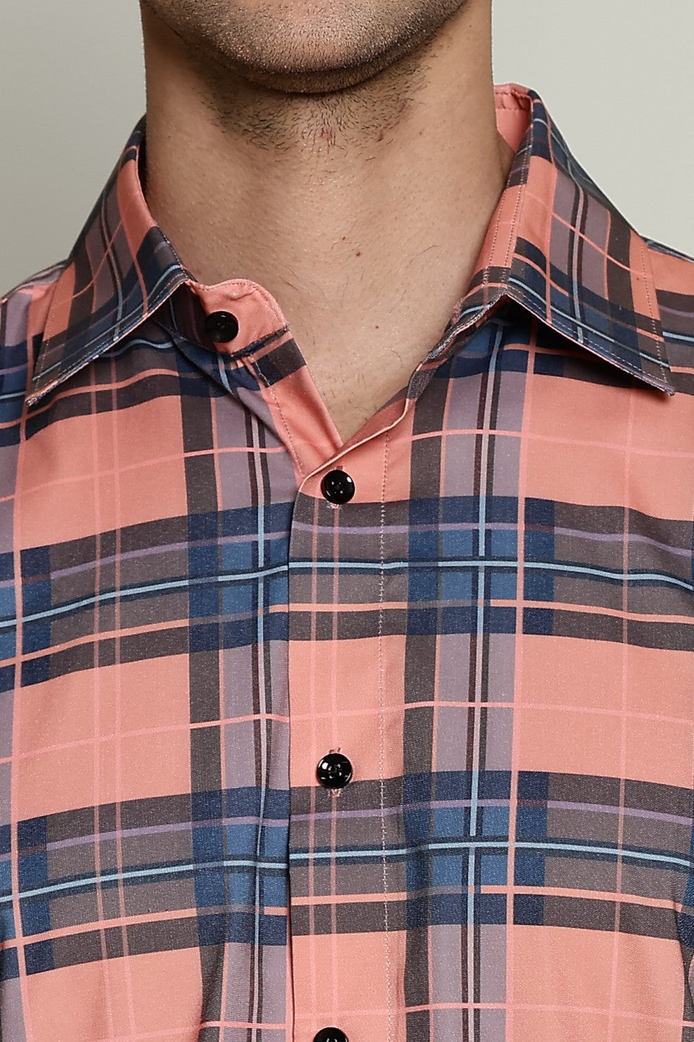 O'LYN CHECKED HALF SLEEVE COTTON MEN SHIRT
