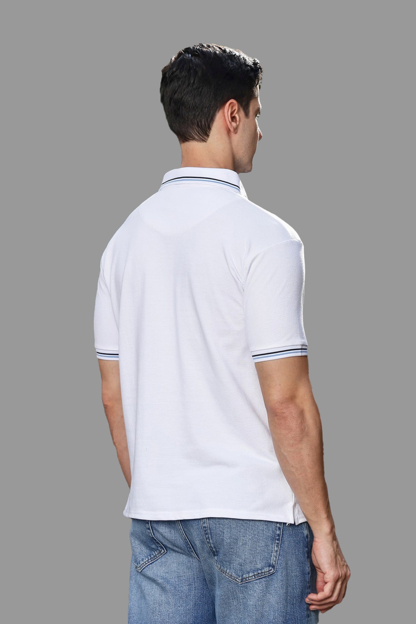 O'LYN CANYON WHITE  POLO COTTON MEN T-SHIRT