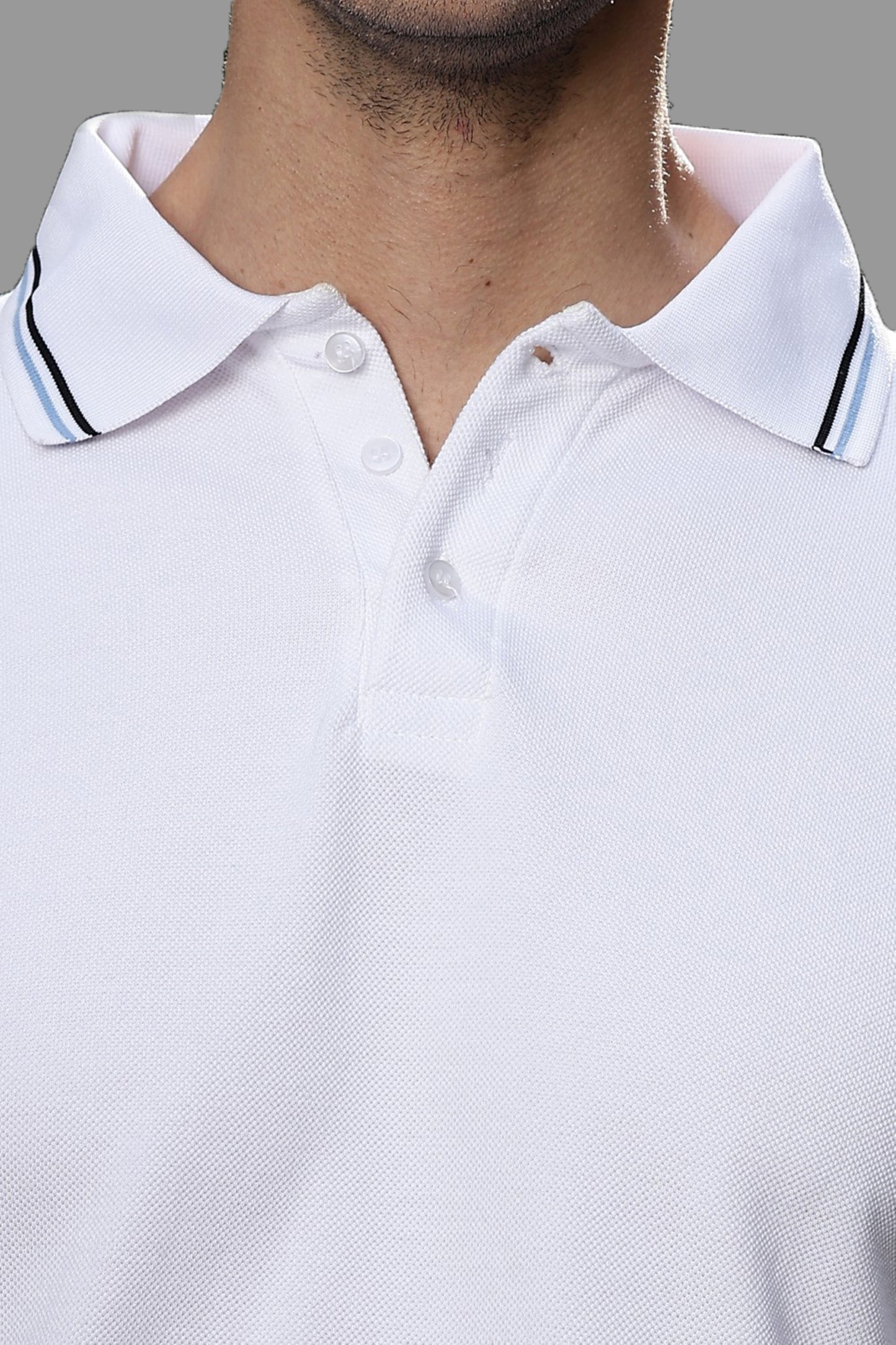 O'LYN CANYON WHITE  POLO COTTON MEN T-SHIRT