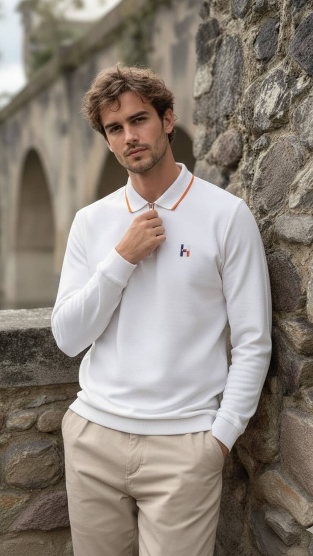 O'LYN DOVE FULL SLEEVE POLO COTTON MEN TSHIRT