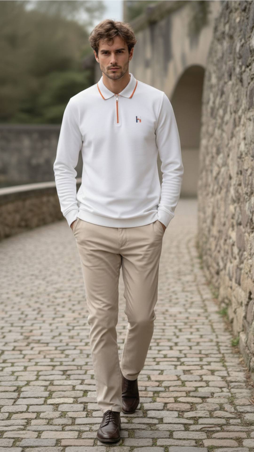 O'LYN DOVE FULL SLEEVE POLO COTTON MEN TSHIRT
