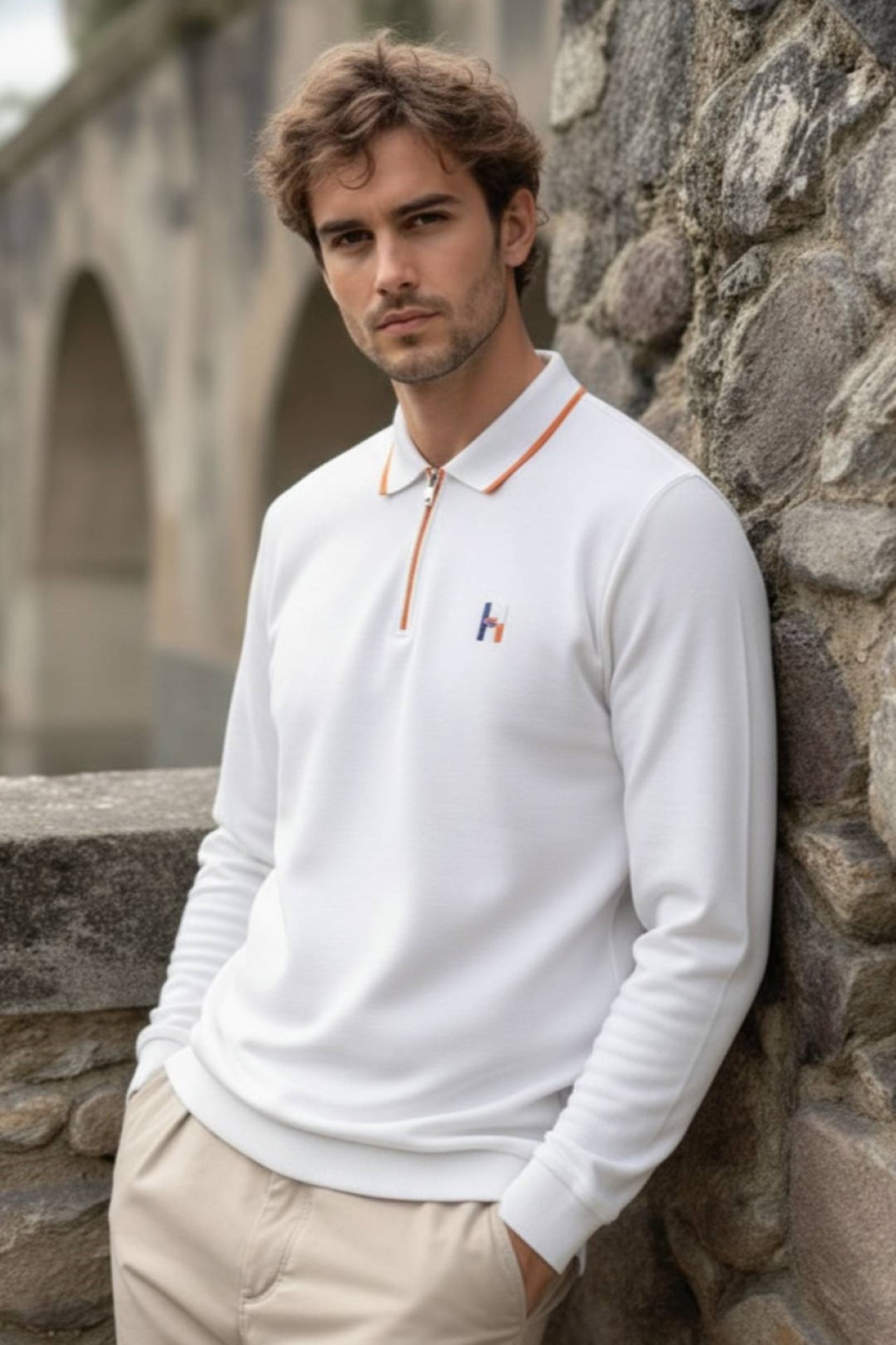 Dove Zipper Polo T