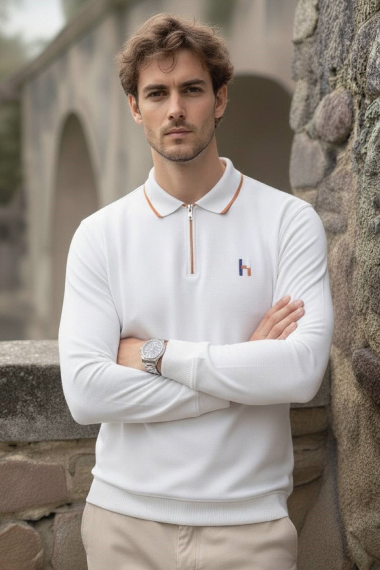 Dove Zipper Polo T
