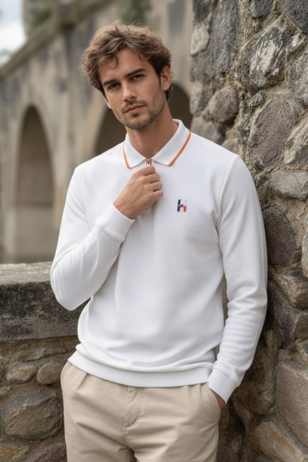 Dove Zipper Polo T