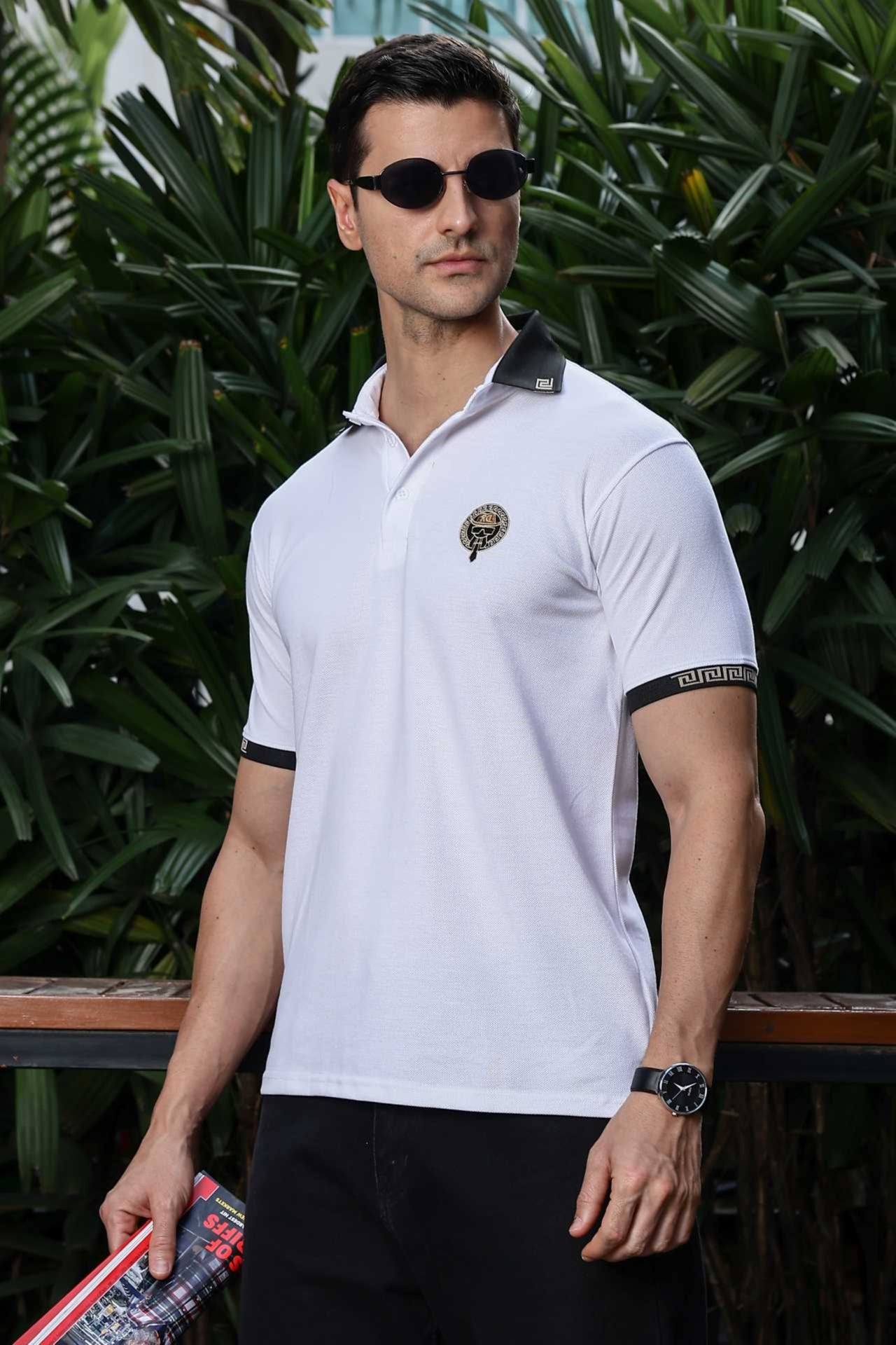 Pearl Embroidered Polo T