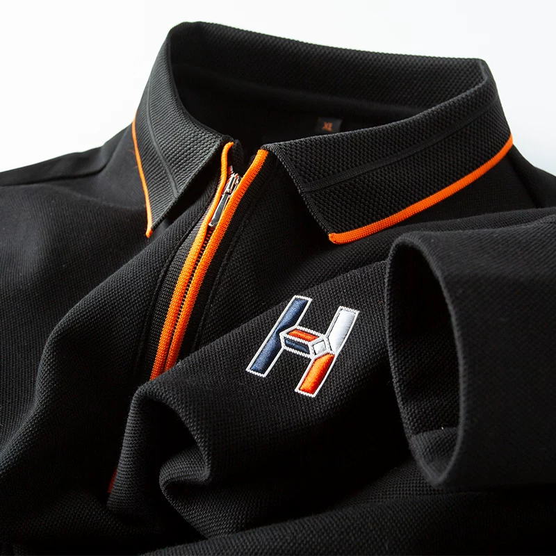 O'LYN RICH BLACK POLO COTTON MEN T-SHIRT