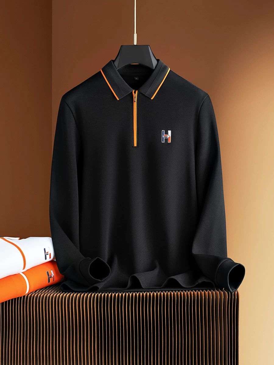 O'LYN RICH BLACK POLO COTTON MEN T-SHIRT