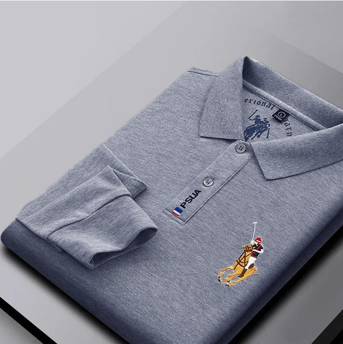 O'LYN LAVA GREY POLO COTTON MEN T-SHIRT