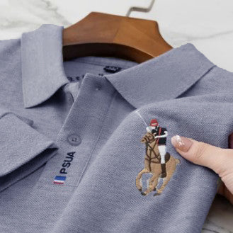 O'LYN LAVA GREY POLO COTTON MEN T-SHIRT