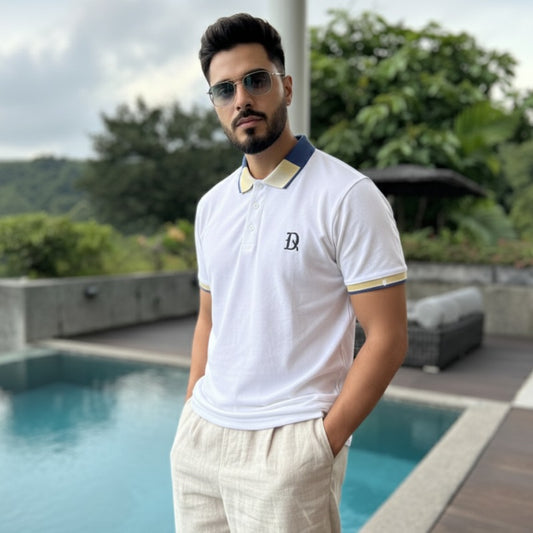 O'LYN CLOUD HALF SLEEVE POLO COTTON MEN TSHIRT