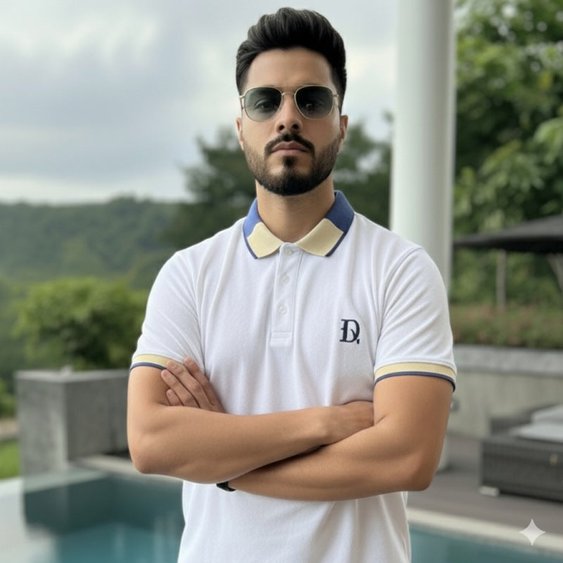 O'LYN CLOUD HALF SLEEVE POLO COTTON MEN TSHIRT
