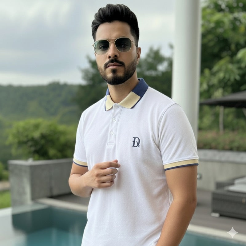 O'LYN CLOUD HALF SLEEVE POLO COTTON MEN TSHIRT