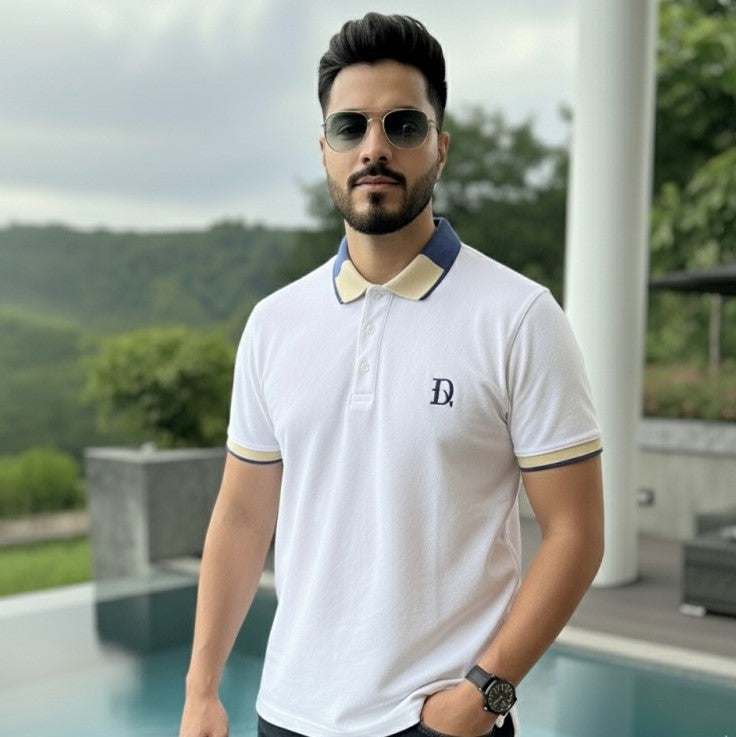 O'LYN CLOUD HALF SLEEVE POLO COTTON MEN TSHIRT