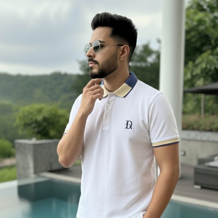 O'LYN CLOUD HALF SLEEVE POLO COTTON MEN TSHIRT