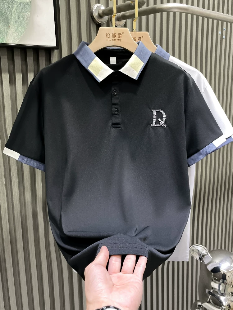 O'LYN PITCH BLACK POLO COTTON MEN T-SHIRT