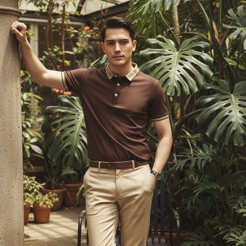 O'LYN EURO HALF SLEEVE POLO COTTON MEN TSHIRT