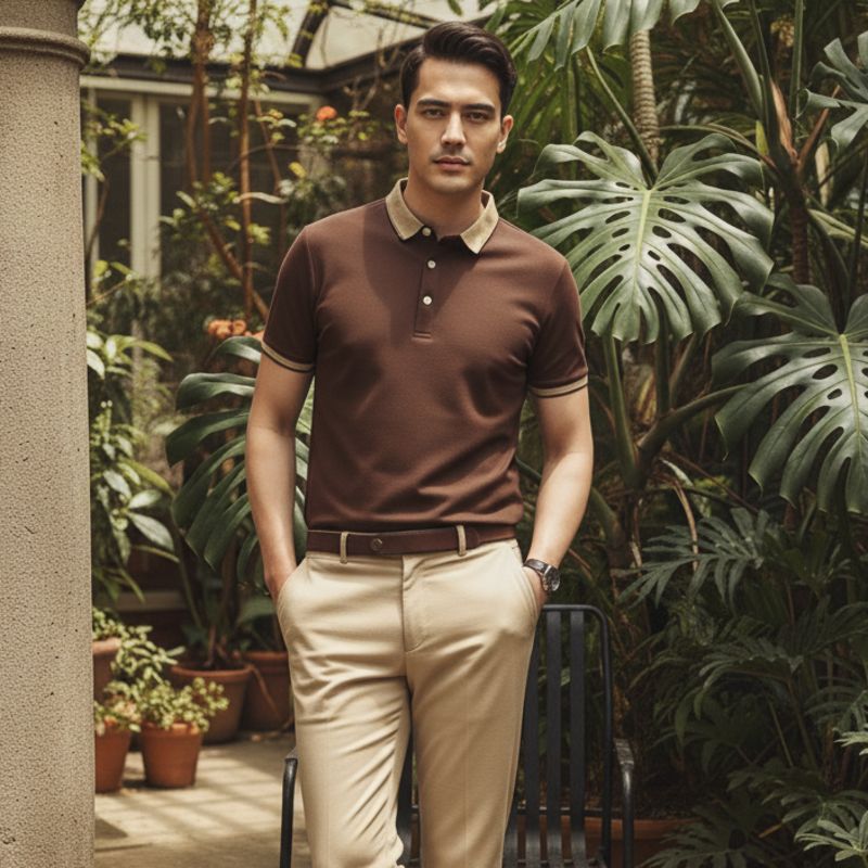 O'LYN EURO HALF SLEEVE POLO COTTON MEN TSHIRT