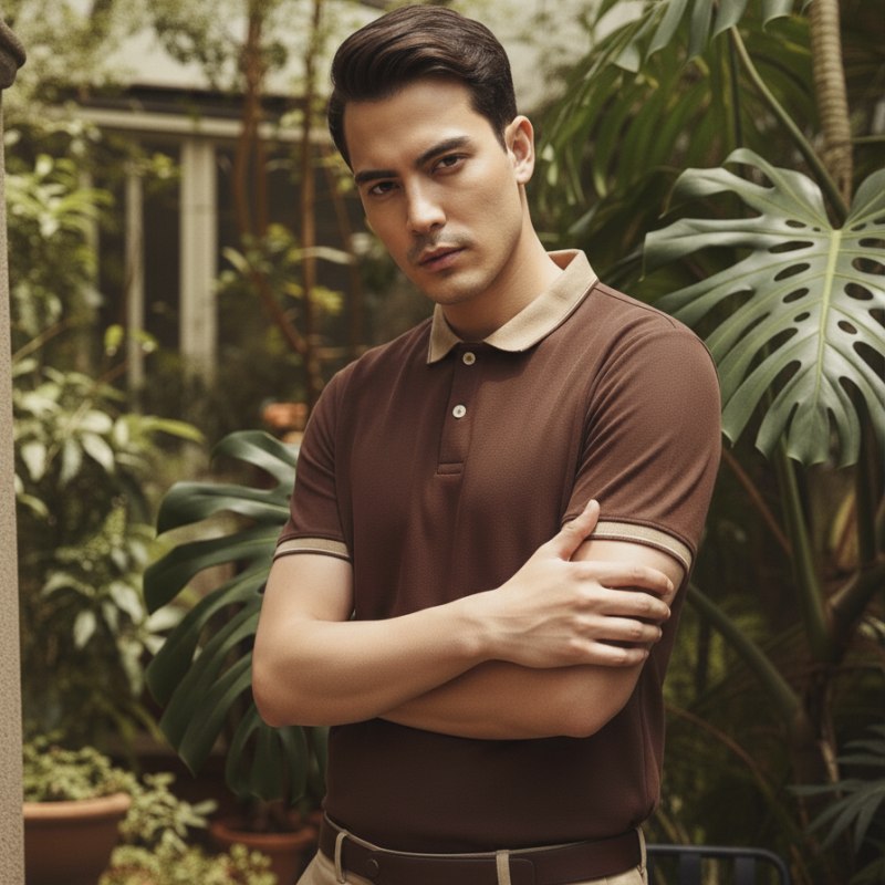 O'LYN EURO HALF SLEEVE POLO COTTON MEN TSHIRT