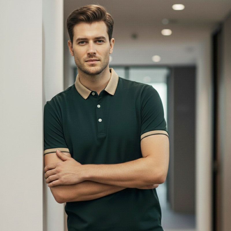 O'LYN EURO HALF SLEEVE POLO COTTON MEN TSHIRT