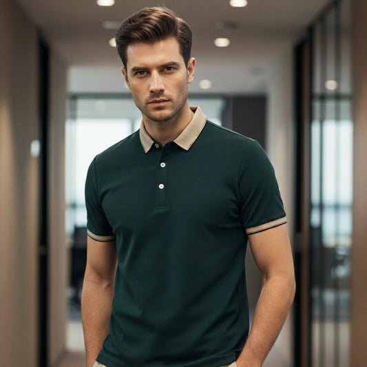 O'LYN EURO HALF SLEEVE POLO COTTON MEN TSHIRT