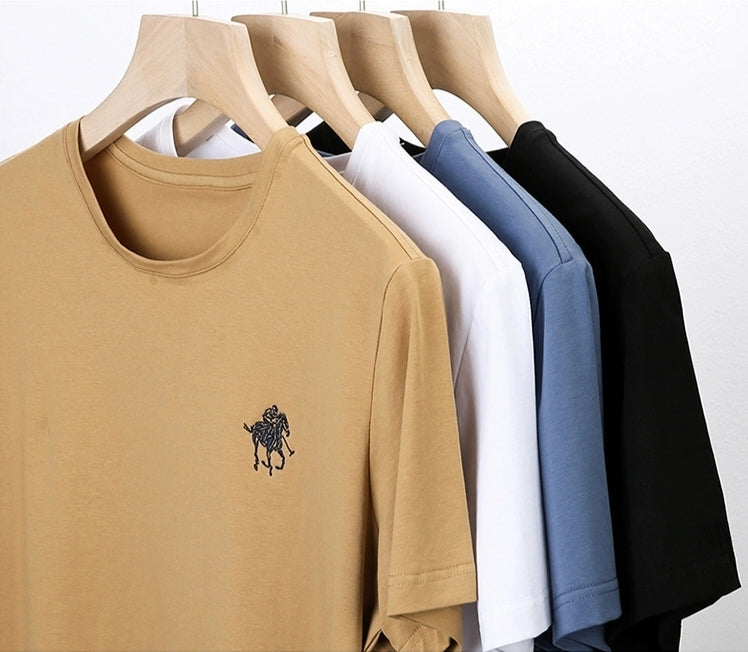 O'LYN WINTER BLACK ROUND NECK COTTON MEN T-SHIRT