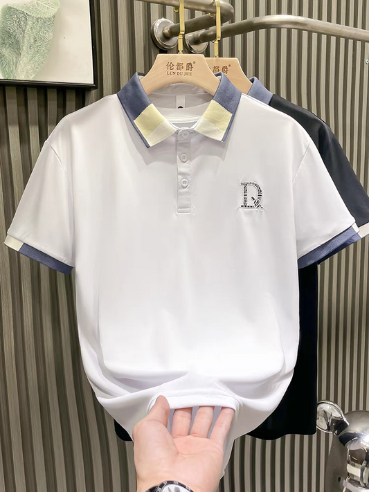 O'LYN CLOUD WHITE POLO COTTON MEN T-SHIRT