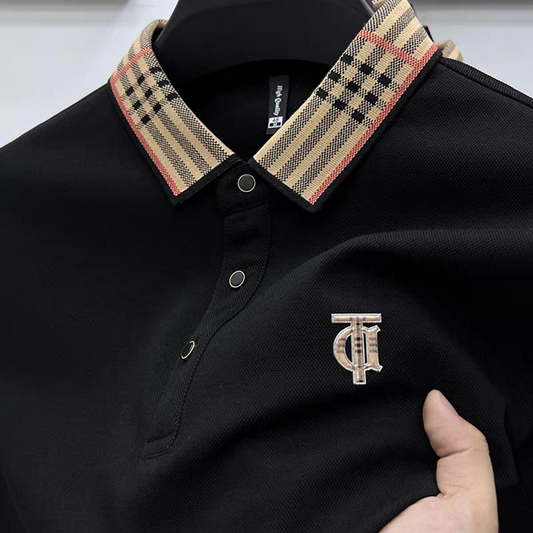 O'LYN VOID BLACK POLO COTTON MEN T-SHIRT